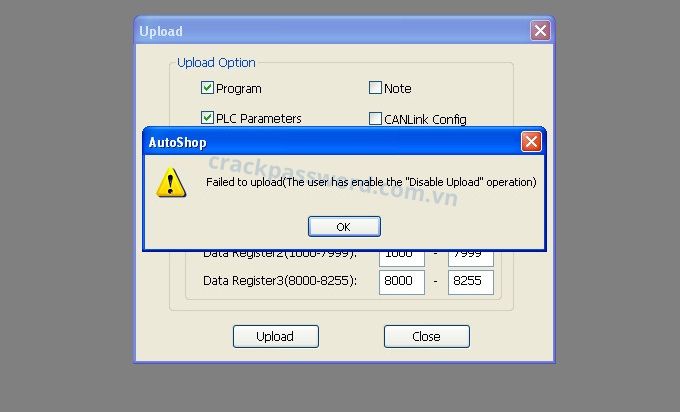 Crack PLC Inovance H1U H2U H3U chống upload